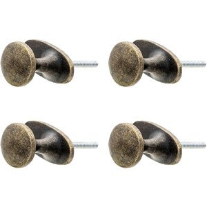 Clayre & Eef 64899 Buton de ușă set de 4 maro 3x3x5 cm