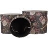 Set de 3 cutii rotunde pentru pălării, negru floral, Ø 23x20 cm