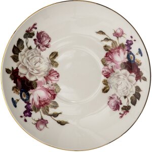 Clayre & Eef 6CE1290 Ceașcă de cafea cu farfurioară albă 200 ml