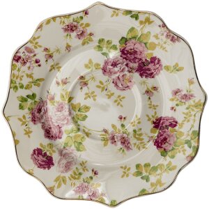 Clayre & Eef 6CE1293 Ceașcă de cafea cu farfurioară albă 200 ml