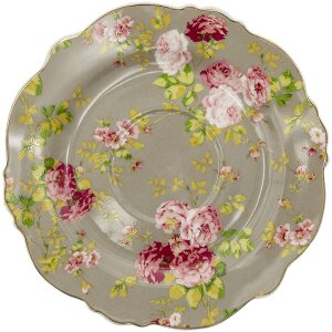 Clayre & Eef 6CE1294 Ceașcă de cafea cu farfurie verde, albă 200 ml