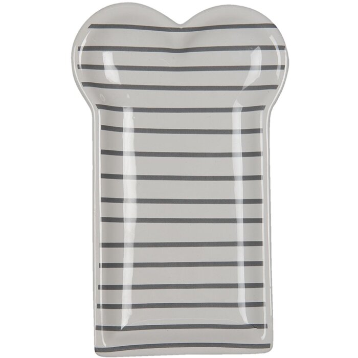 Clayre & Eef 6CE1362 Veselă Farfurie pentru mic dejun alb 10x17x2 cm