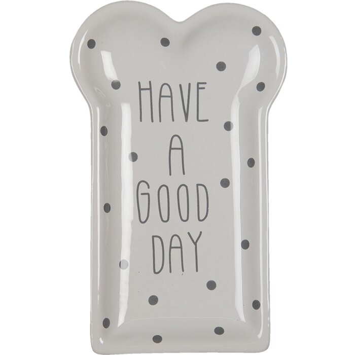 Clayre & Eef 6CE1363 Veselă Farfurie pentru mic dejun Alb 10x17x2 cm