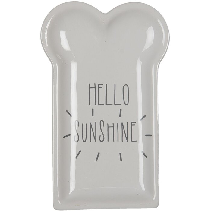 Clayre & Eef 6CE1365 Veselă Farfurie pentru mic dejun Alb 10x17x2 cm