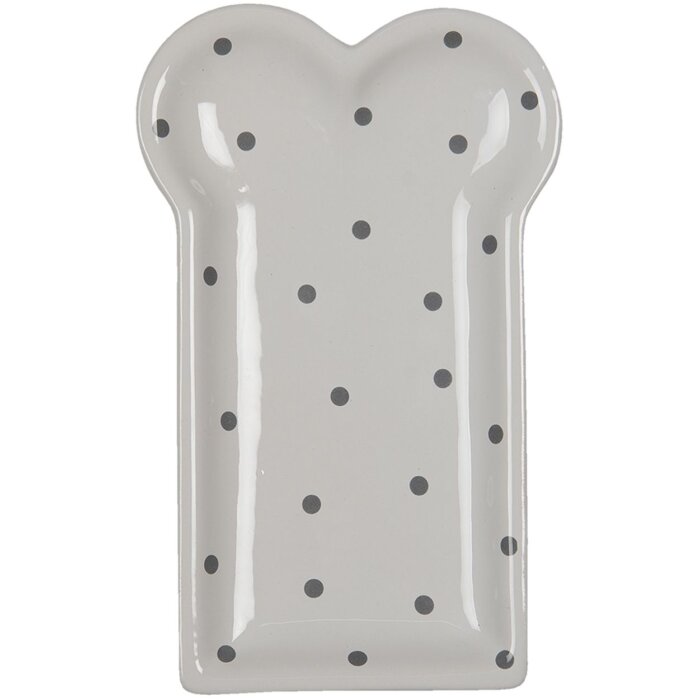 Clayre & Eef 6CE1366 Veselă Farfurie pentru mic dejun alb 10x17x2 cm