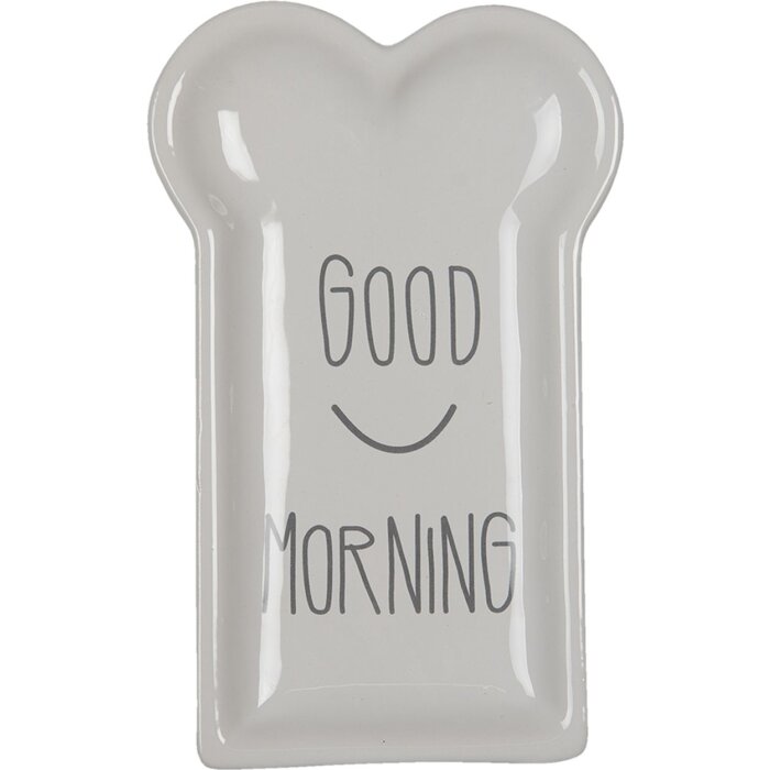 Clayre & Eef 6CE1367 Veselă Farfurie pentru mic dejun alb 10x17x2 cm