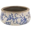 Clayre & Eef 6CE1397L Ghiveci de flori Ceramic Ø 21x8 cm Albastru Alb