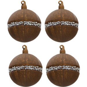 Clayre & Eef 6GL3271 Crăciun baubles set de 4 maro...