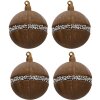 Clayre & Eef 6GL3271 Crăciun baubles set de 4 maro Ø 8 cm