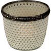 Clayre & Eef 6GL3329 Suport de lumânări din sticlă albă Ø 7x6 cm