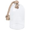 Clayre & Eef 6GL3367 Borcan clopot de sticlă negru 17x17x28 cm Sticlă Decorațiuni din lemn Cord
