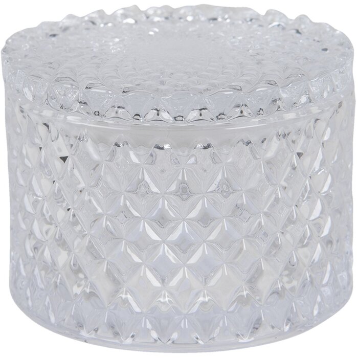 Clayre & Eef 6GL3391 Cutie bomboane cu capac transparent Ø 11x8 cm