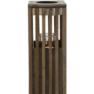 Clayre & Eef 6H2087 Lantern Wood Brown 14x14x54 cm Rustic Modern