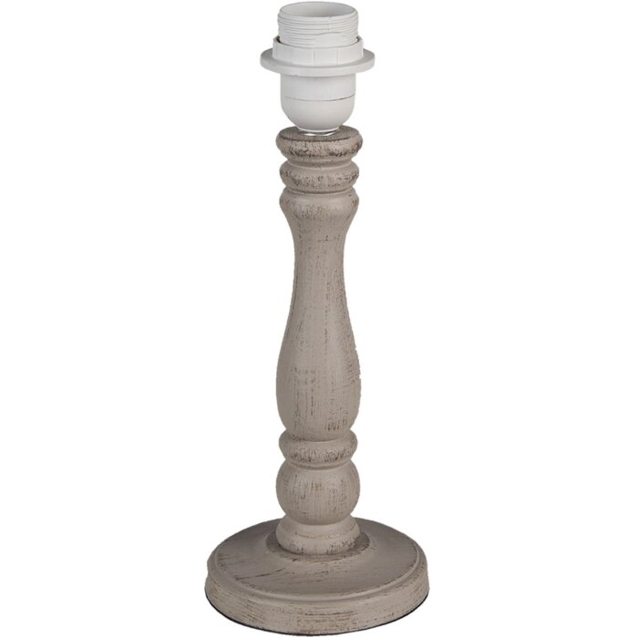 Soport lampă de masă Clayre & Eef, bej, lemn, Ø 12x31 cm, E27-max 40W