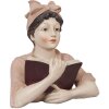 Clayre & Eef 6PR0302 Decorațiune Femeie Citind Bej Roz 16x11x19 cm