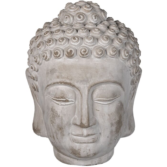 Clayre & Eef Cap de Buddha Decorativ Gri 17x17x24 cm