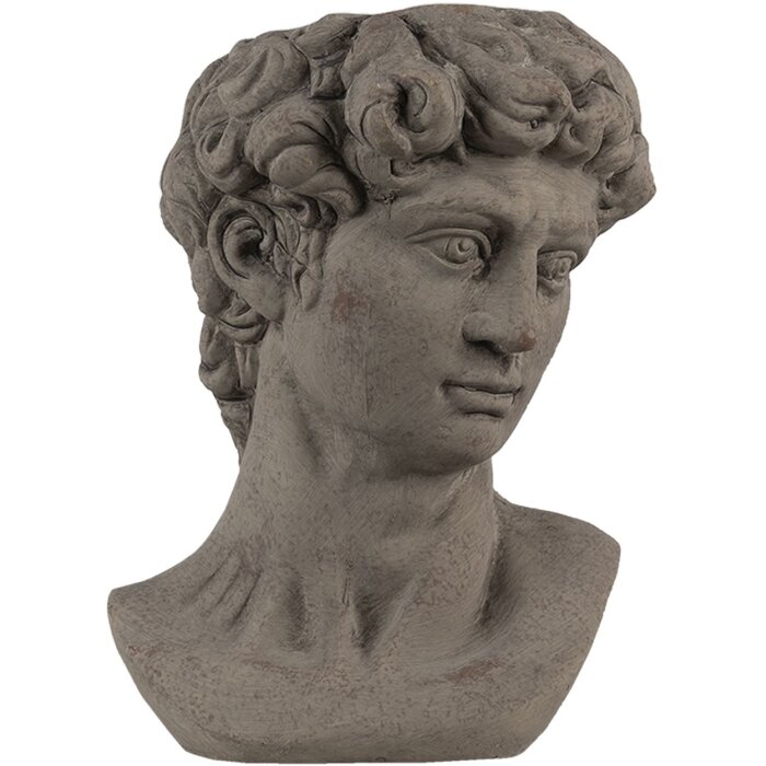 Vază de flori Clayre & Eef, formă bustă, bej și gri, 14x13x21 cm