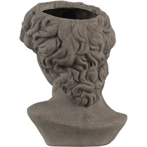 Vază de flori Clayre & Eef, formă bustă, bej și gri, 14x13x21 cm