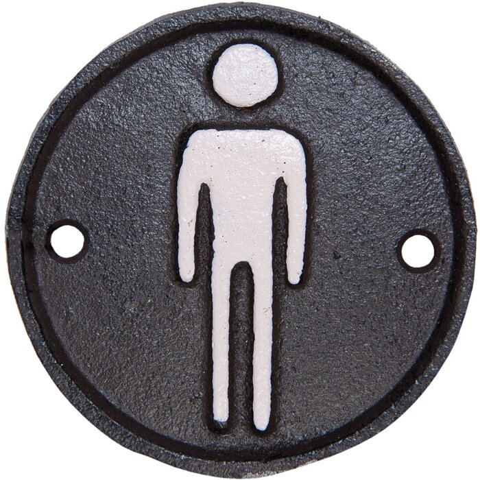 Clayre & Eef 6Y1980 WC Sign Men Brown Ø 8 cm