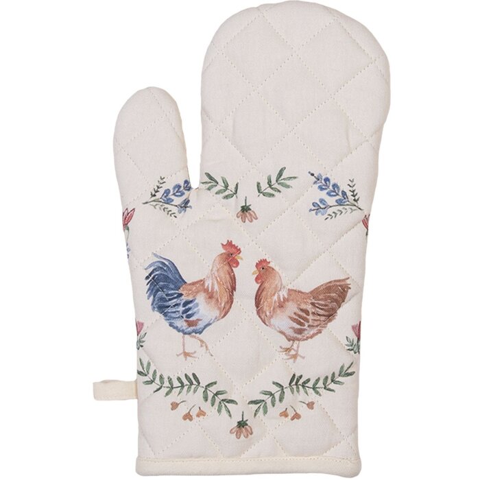 Clayre & Eef CAR44 Mănuși de cuptor bej 18x30 cm