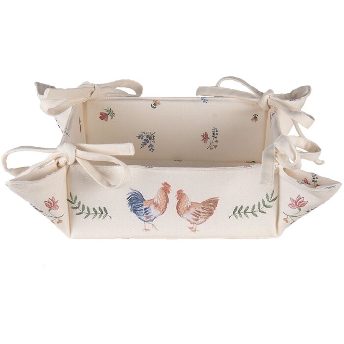 Clayre & Eef CAR47 Coș de pâine bej 35x35x8 cm