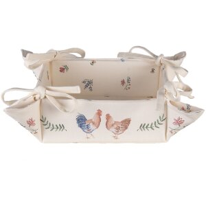 Clayre & Eef CAR47 Coș de pâine bej 35x35x8 cm