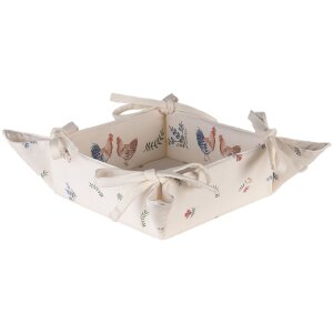 Clayre & Eef CAR47 Coș de pâine bej 35x35x8 cm