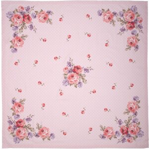 Clayre & Eef DTR01 față de masă pătrată roz, lila 100x100 cm