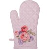 Clayre & Eef DTR44 Mănușă de cuptor din bumbac 18x30 cm model floral roz