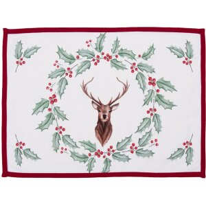 Clayre & Eef HCH40 Set de 6 fețe de masă alb, roșu...