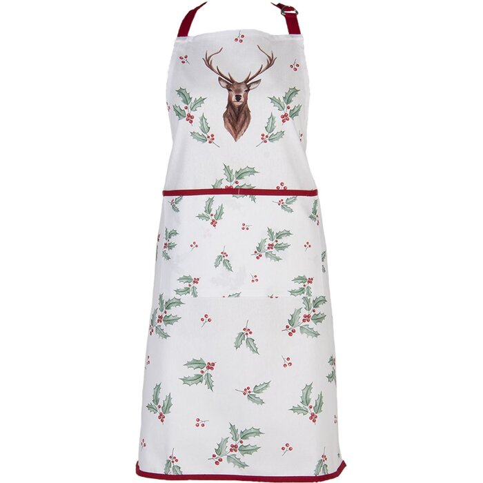 Clayre & Eef HCH41 Șorț de gătit alb, roșu 70x85 cm