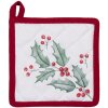 Clayre & Eef HCH45K Potholder pentru copii alb, roșu 16x16 cm