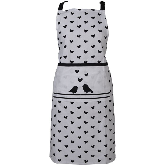 Clayre & Eef LBS41 Șorț de gătit alb, negru 70x85 cm