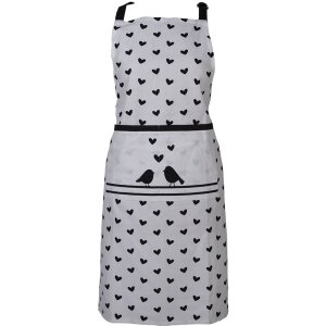 Clayre & Eef LBS41 Șorț de gătit alb, negru 70x85 cm