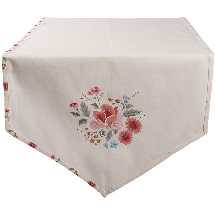 Clayre & Eef LRC65 Ruletă de masă bej 50x160 cm