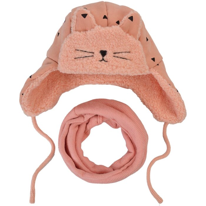 Clayre & Eef MLLLSH0001P Set eșarfă de iarnă pălărie de iarnă copii roz