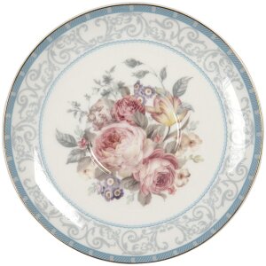 Clayre & Eef PECKS-2 Ceașcă de cafea cu farfurie Alb,...