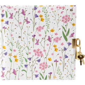 Goldbuch Tagebuch Meadow Miracles white mit Schloss...