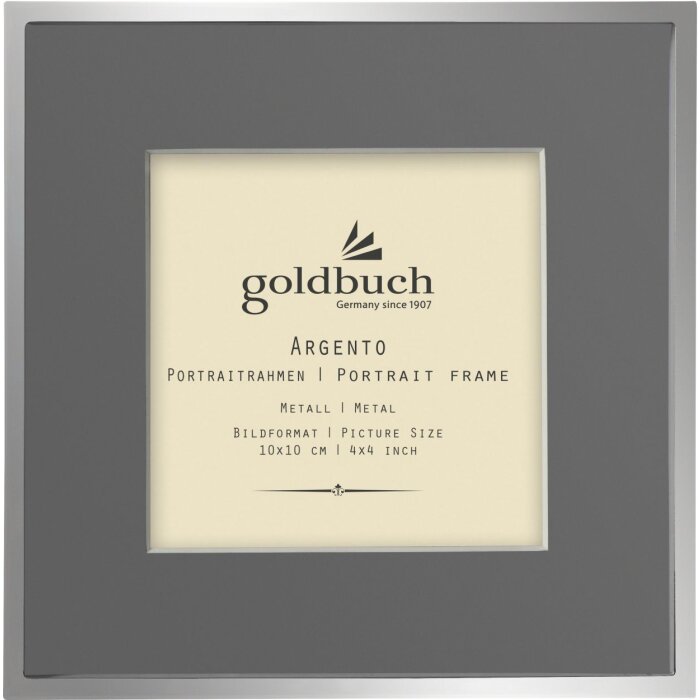 Goldbuch cadru metalic Argento 10x10 cm cu passe-partout gri