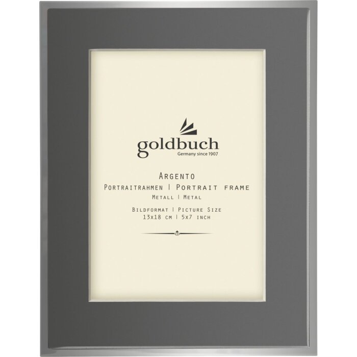 Goldbuch Metallrahmen Argento 13x18 cm Grau mit Passepartout