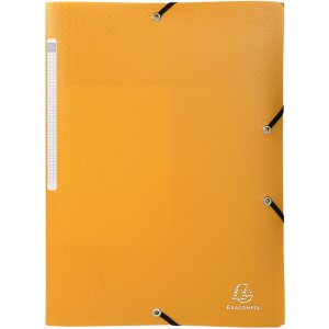 Exacompta Sammelmappe 3 Klappen Gummizug PP 400µ blickdicht A4 mit Rückenetikett