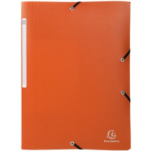 Exacompta Sammelmappe 3 Klappen Gummizug PP 400µ blickdicht A4 mit Rückenetikett