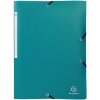 Exacompta Sammelmappe 3 Klappen Gummizug PP 400µ blickdicht A4 mit Rückenetikett
