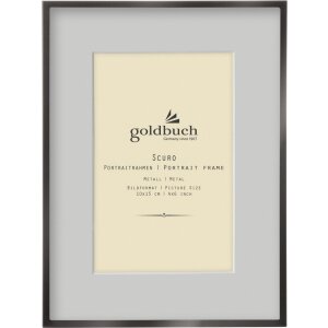 Goldbuch Metall-Fotorahmen Scuro schwarz mit Passepartout 10x10 bis 15x20 cm