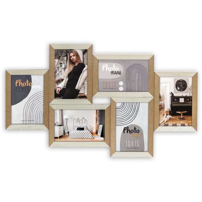 ZEP Galerie foto Vercelli alb 6 fotografii 10x15 cm (54x33 cm)