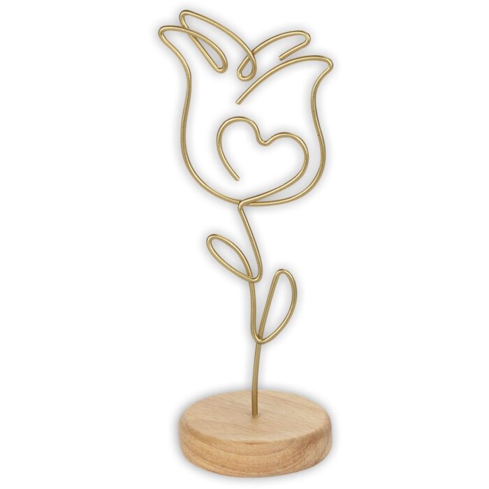 ZEP Fotohalter Celeste 6x17 cm – suport foto vertical din lemn cu clip metalic