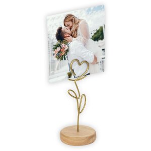 ZEP Fotohalter Celeste 6x17 cm – suport foto vertical din lemn cu clip metalic