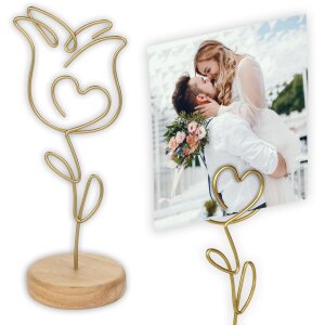 ZEP Fotohalter Celeste 6x17 cm – suport foto vertical din lemn cu clip metalic