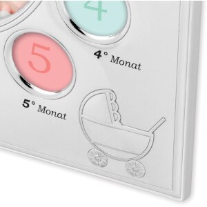 ZEP Babyrahmen 12 Monate Geburtstag Mein erstes Jahr 19,5x24 cm Silber