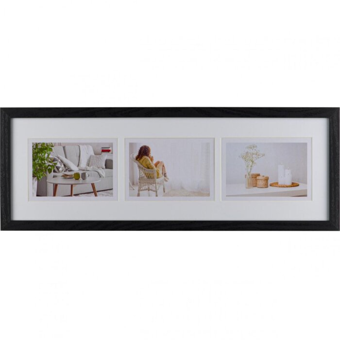 Henzo Galerie foto Modern 20x60 cm negru 3 fotografii 10x15 cm